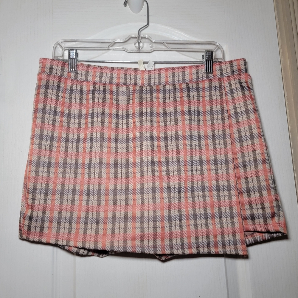 Bluebell Plaid Mini Skort Size XL